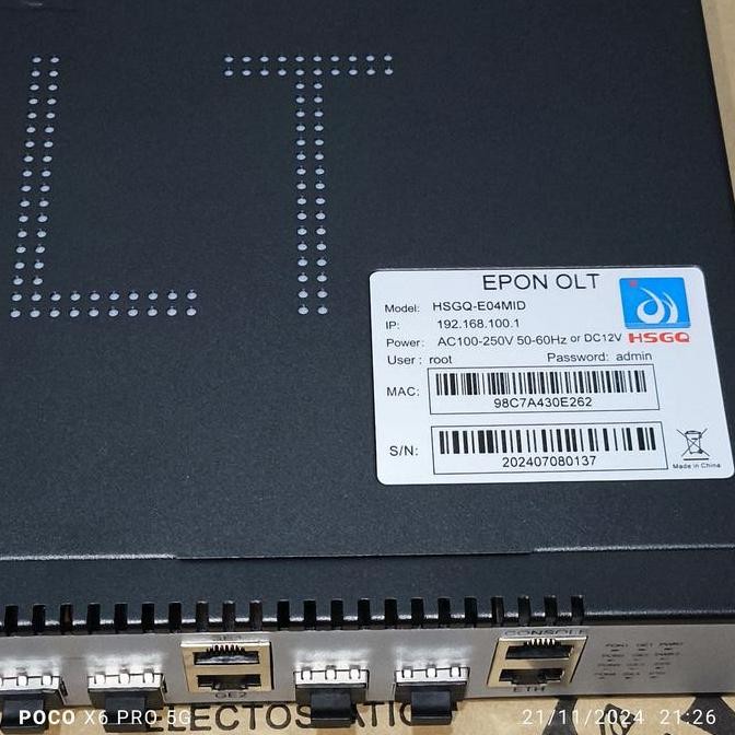Olt Epon Hsgq E04M 4 Pon Lengkap Dengan Sfp New Stok