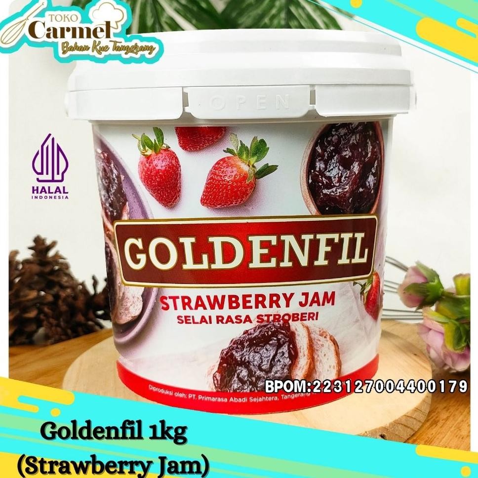 

Goldenfil Strawberry Jam 1Kg Selai Buah Strawberry 50 Serat Buah