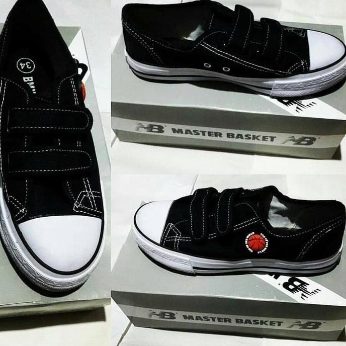 Sepatu Sekolah Anak Cewe Cowo Laki Perepet Warrior BMX Hitam Putih