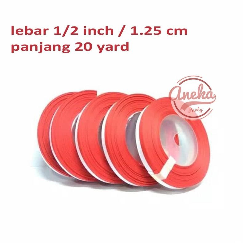

D-54 Pita Satin Merah Putih 1/2 Inci / Hiasan 17 Agustus / Hut Ri / Pita Kain Aksesoris Agustusan D-54