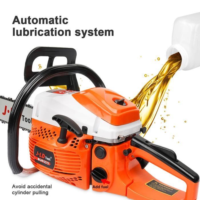 Jld Mesin Potong Kayu 54.6Cc 2Tak 20Inch Chainsaw Original Dengan Bar Baja Nano Presisi & Rantai Sup