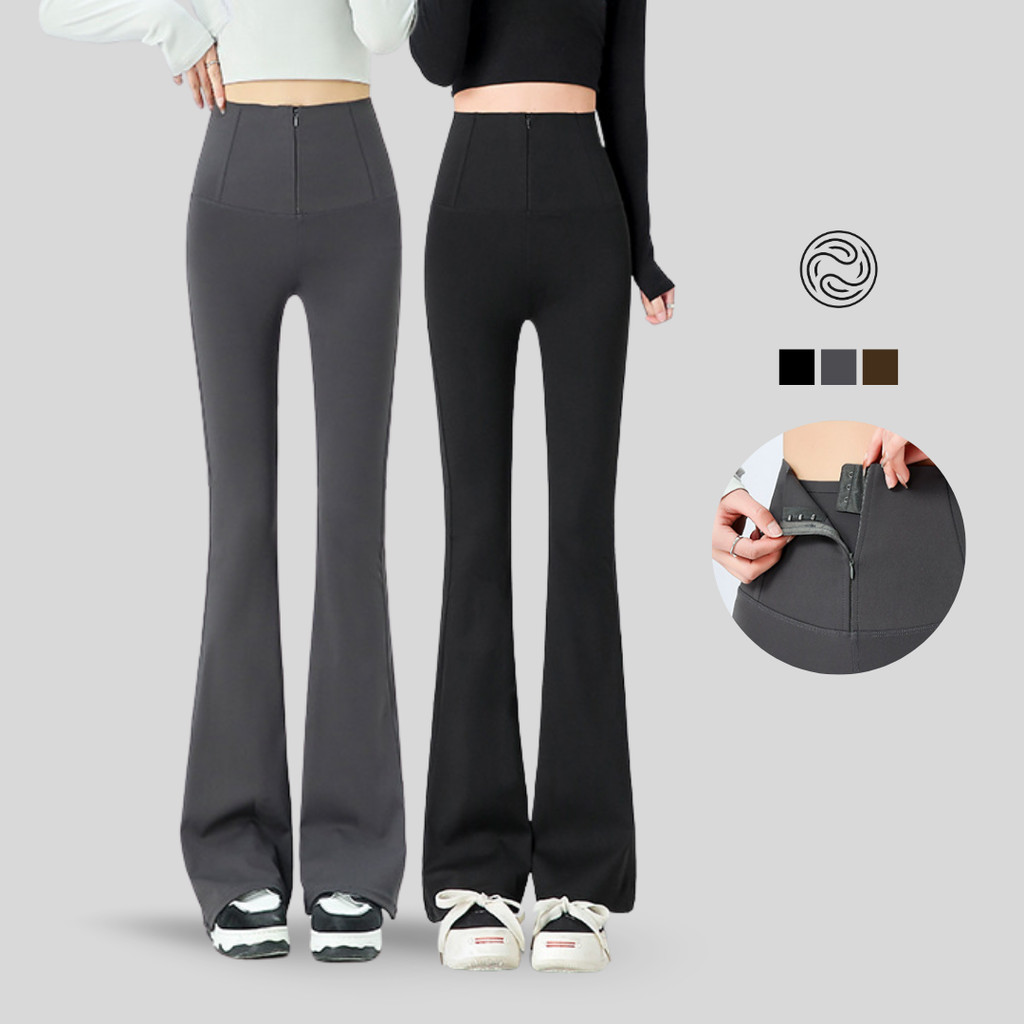 QH OZZUNAWA - CORSET FLARE PANTS - Celana Panjang Legging Korset Cutbray / Legging Cutbray Corset