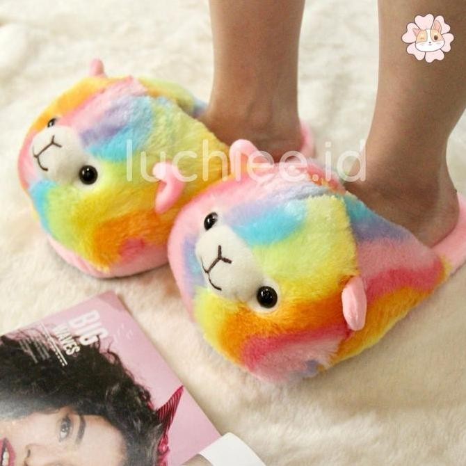 SANDAL BONEKA ALPACA/ SENDAL ANAK PEREMPUAN DEWASA KAMAR TIDUR BULU