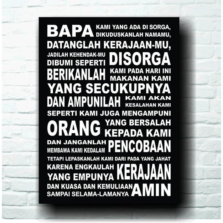 Wall Decor Hiasan Dinding Kristen Doa Bapa Kami 30X40 Cm Pajangan