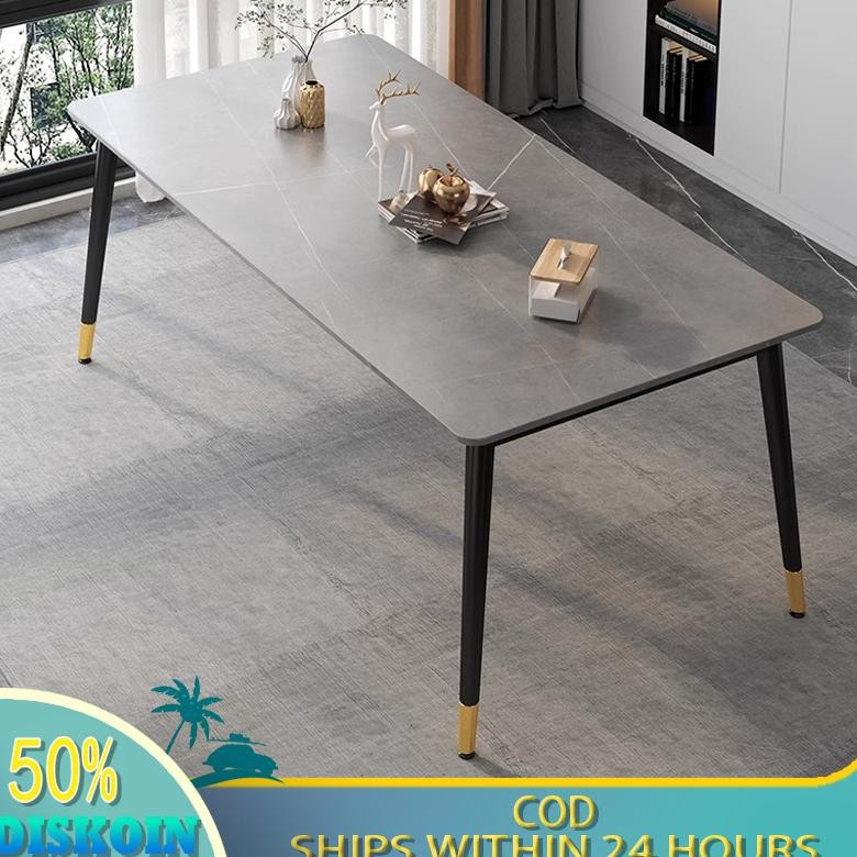 Meja Makan Kayu Meja Makan Aesthetic Dengan Sticker Marmer Meja Makan Minimalis Meja Makan Murah