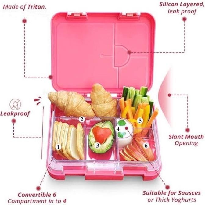Promo Tritan Lunch Box Kotak Bekal Makan Anak Bahan Tritan - Pink