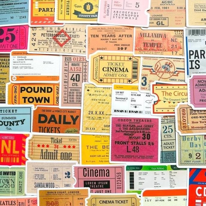 Tersedia Stiker Koper Vintage Retro World - Set 50 Pcs Tiket Travel Motif Unik