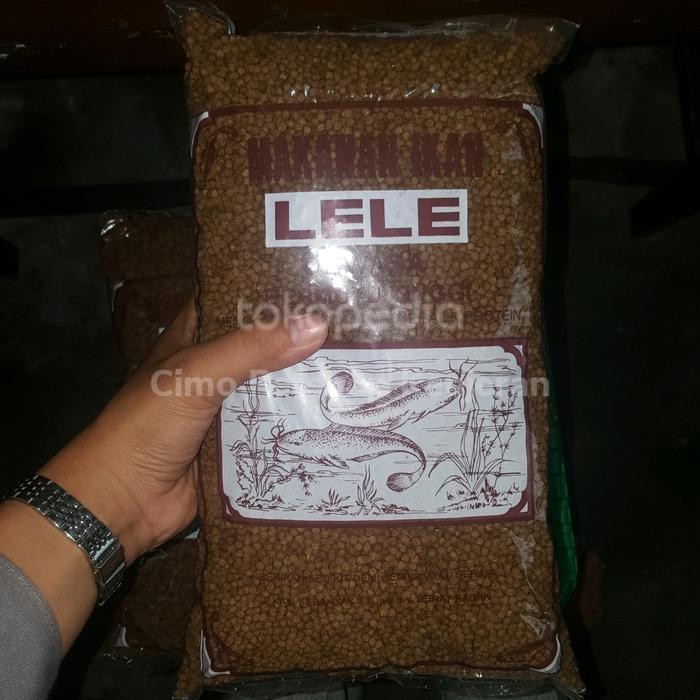 Pelet Pakan Lele Makanan Ikan Lele Patin Mujaer Besar/Kecil 1Kg