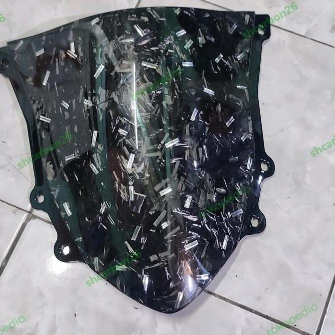 visor winshield ninja rr new 150 carbon forged silver murah