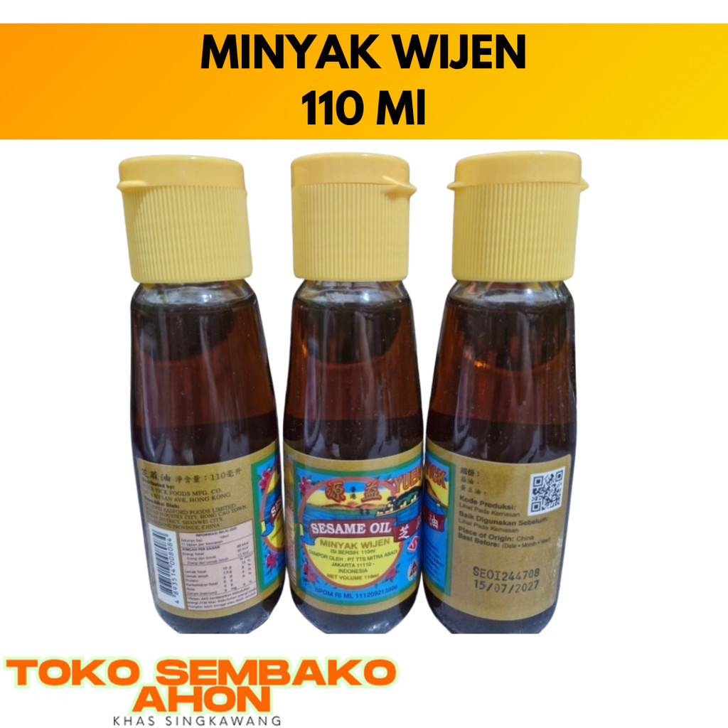 

YUEN YICK SESAME PIL MINYAK WIJEN 110 ML / MINYAK WIJEN YUEN YIK / Minyak Wijen Yuen Yick Original / Minyak Wijen Botol Kecil / Saus Wijen Aroma Kuat