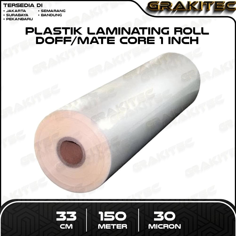

New - Plastik Laminating Panas Roll 33 cm x 150 m x 21 / 30 mic Glossy / Doff Low Temperature ( untuk mesin Laminating laminasi panas roll ) !