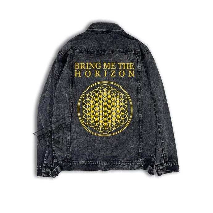 jacket jeans pria jaket jeans patch bordir bring me the horizon