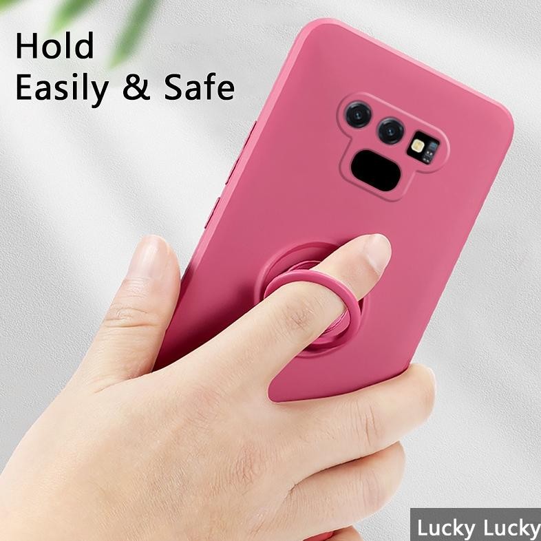 [Kecil Samsung Note 9 Case Candy Ring Free Tali Stand Holder Bracket Silikon Softcase Fn-56