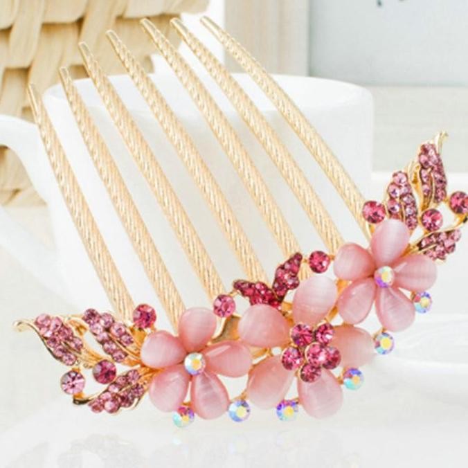 Sirkam Rambut Wanita Premium / Sirkam Rambut Korea Motif Bunga / Flower Sirkam Rambut Gigi 7