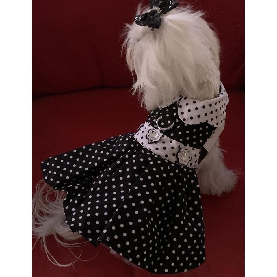Migo Design 06 Baju Kucing/ Anjing Dress Polkadot Hitam Putih Pesta / Pakaian AnaBul Kucing/ Anjing 