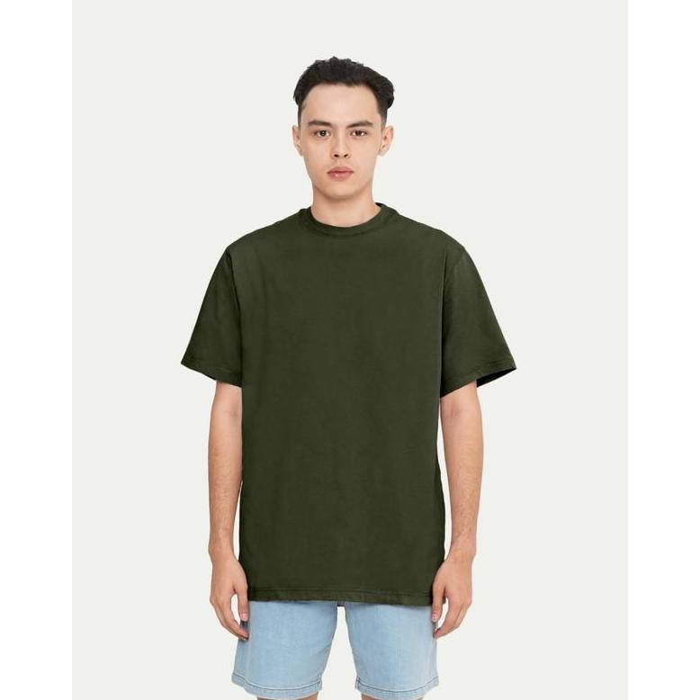 Erigo T-Shirt Basic Regular Olive - Kaos Hijau Olive Pria & Wanita