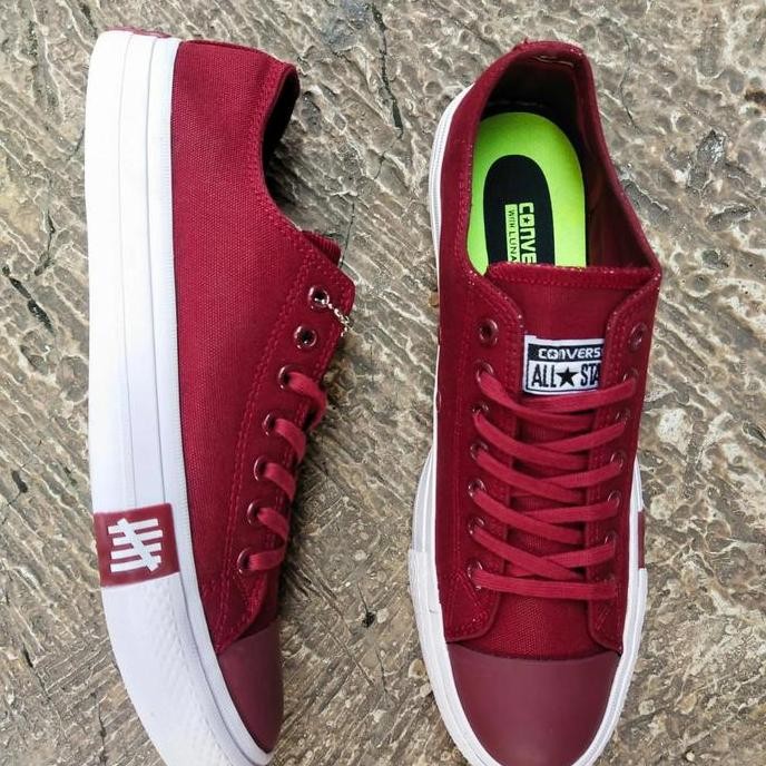 Sepatu Converse Petir Maroon Big Size Ukuran Jumbo 45 46 Sneaker Pria (Best Quality)