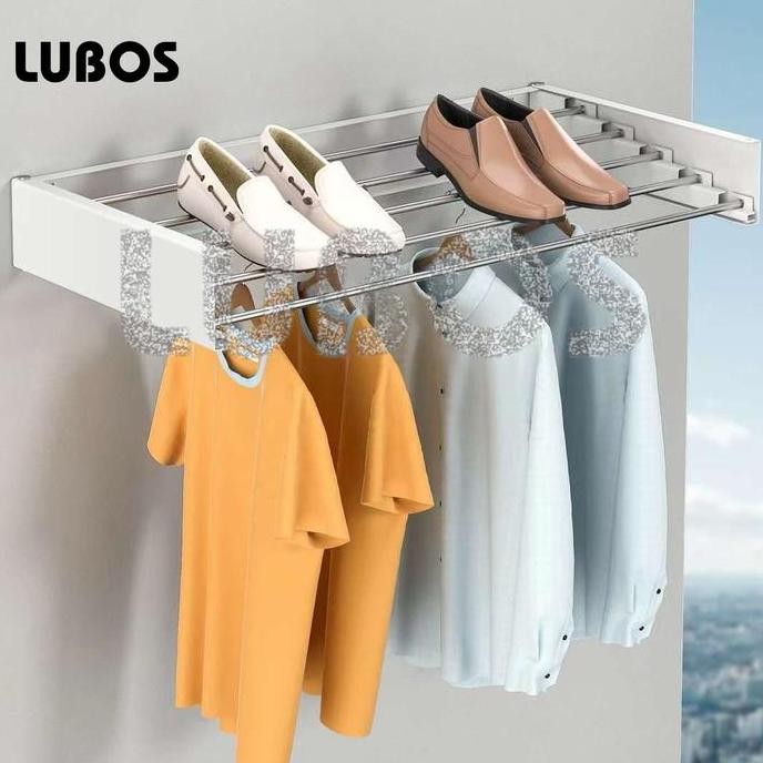 NEW LUBOS Jemuran Baju Invisible Dinding Lipat Gantung Apartemen Minimalis