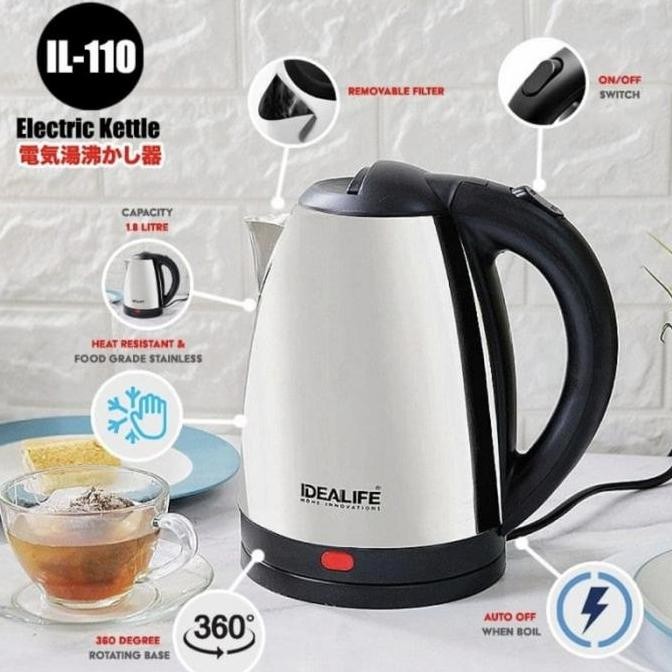 NEW Teko Listrik Low Watt - Teko Listrik Stainless Otomatis 1,8L Idealife