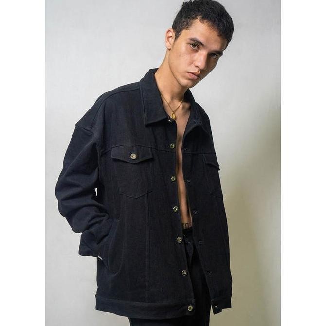 OCWA STORMI OVERSIZED DENIM JACKET WASHED BLACK MAN