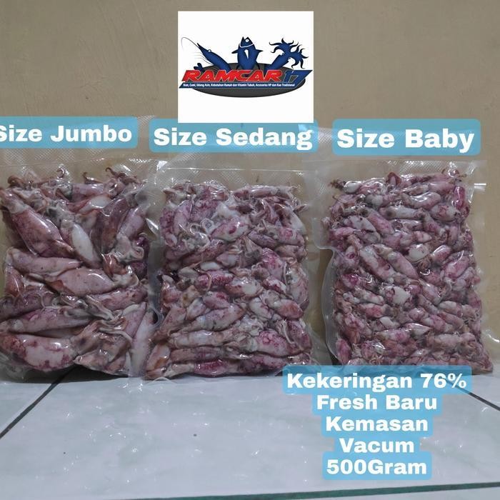 

Sotong / Cumi / Cumi Asin / Cumi Rebus 500 Gram Size Jumbo|Sedang|Baby Ori!!