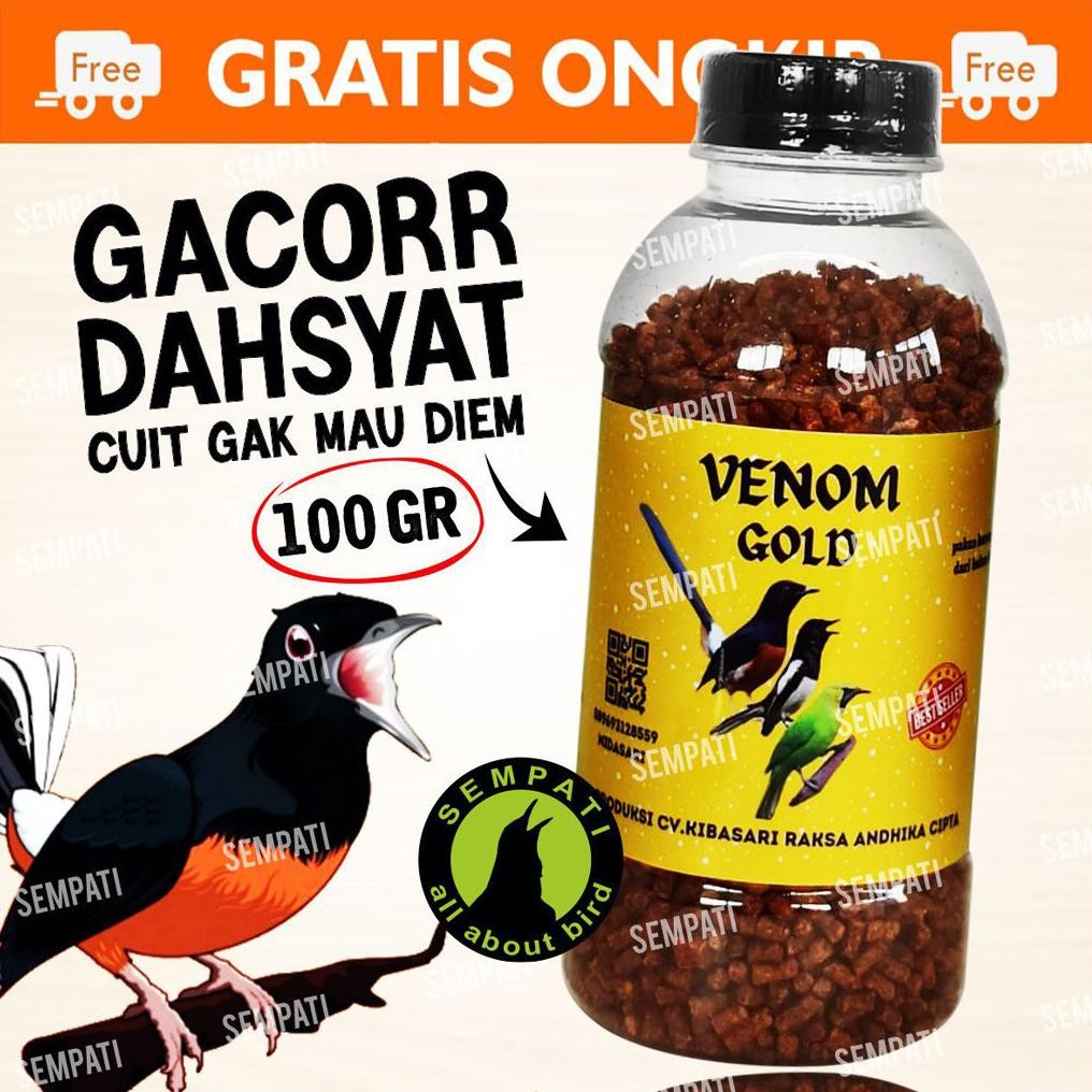 SEMPATI Pakan Venom Gold Voer Pur Burung Murai Cucak Ijo Kacer Anis Vur F1 Kibasari Kuning Pakan Bur