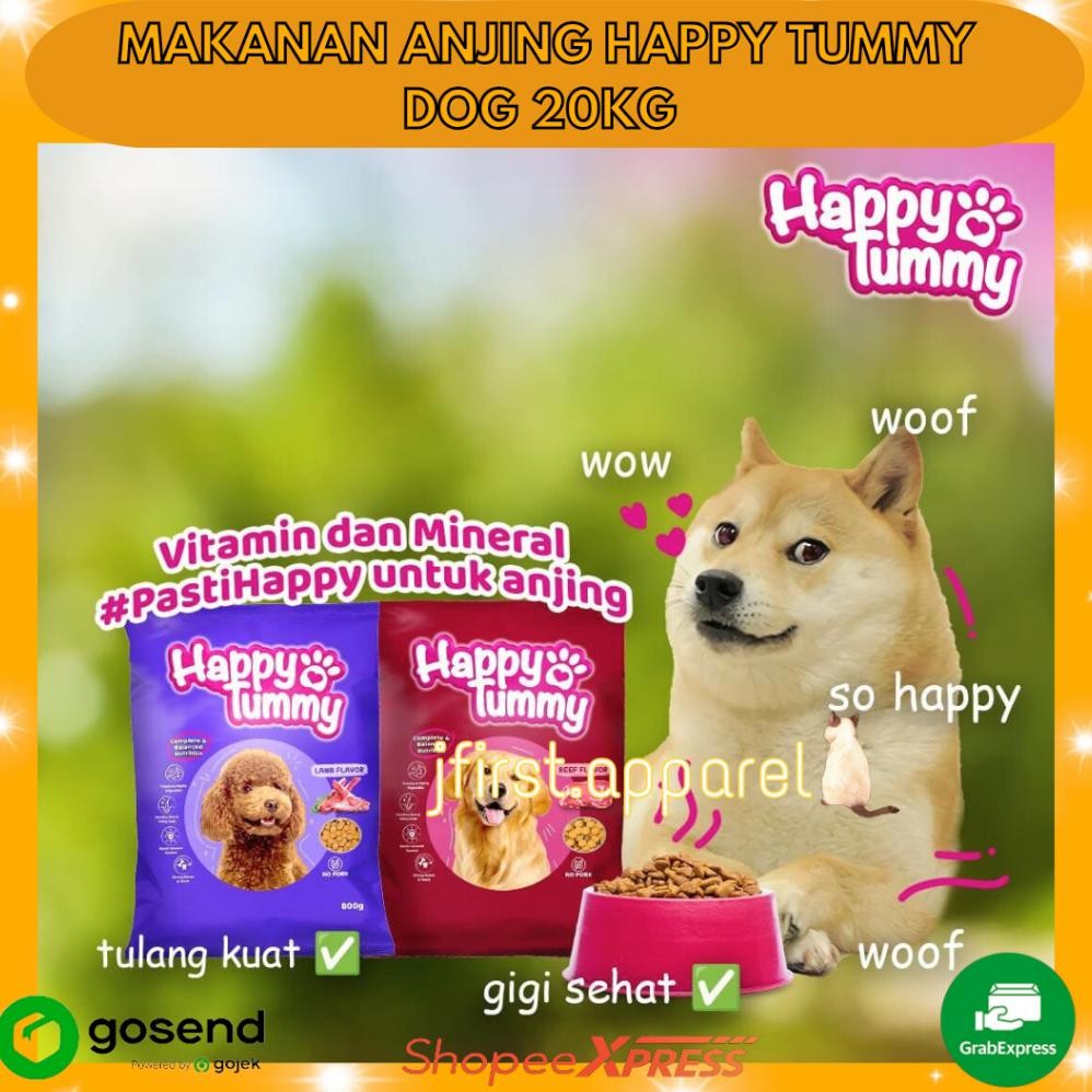 MAKANAN ANJING HAPPY TUMMY DOG 20KG | HAPPY TUMMY DOG KHUSUS INSTANT DiM