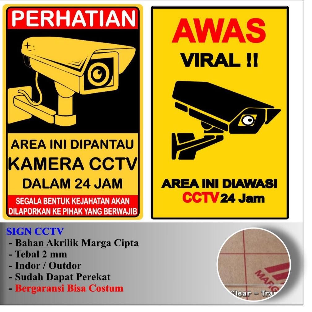 

Akrilik Sign CCTV Tahan Segala Cuaca Signage Acrylic Tebal 2 mm DiM