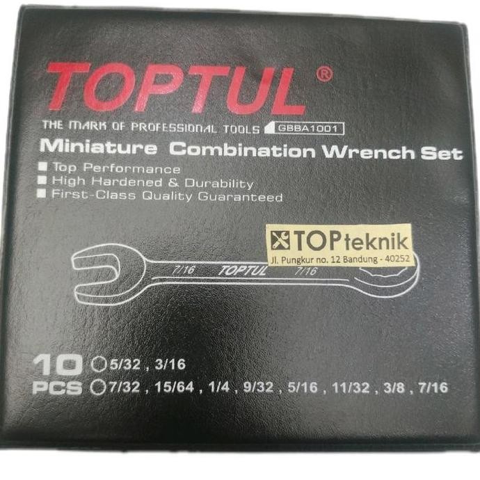 Miniature Combination Wrench Set Inch Toptul 10Pc For Aeroplane Harley