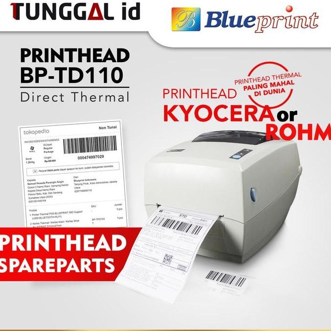 Printhead Printer Thermal Blueprint Td110 Td110D X Td110Bt New Stok