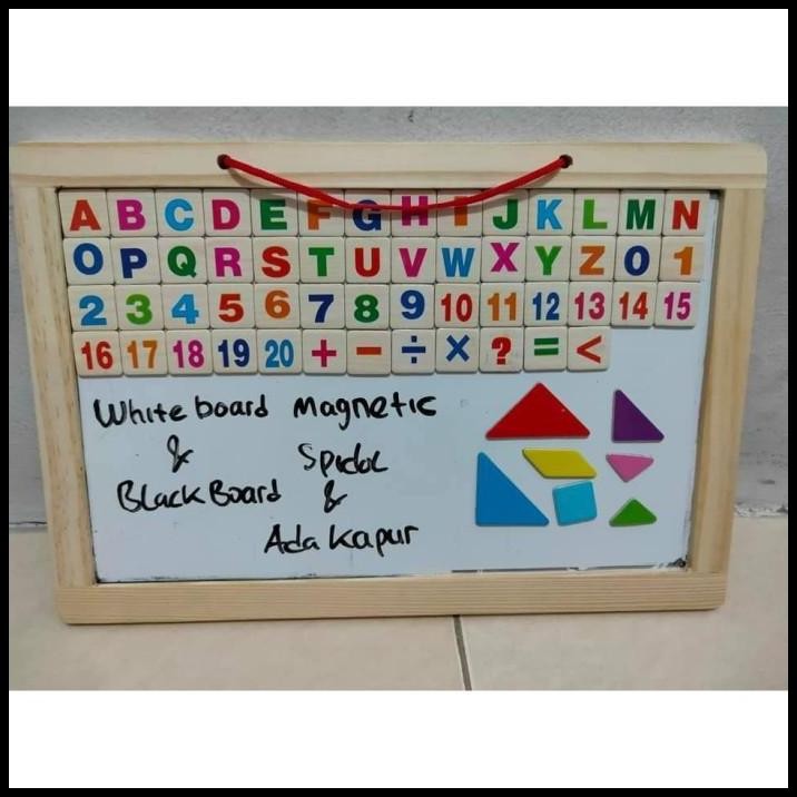 Papan Tulis Magnet ABC 2 Sisi Learning Board Magnetic Education Magnet