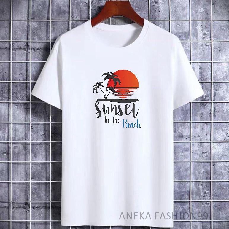 Vd08 Kaos Unisex Kaos Sunset In The Beach Kaos Pantai Kaos Oversize Holiday Beach Paradise Island  /