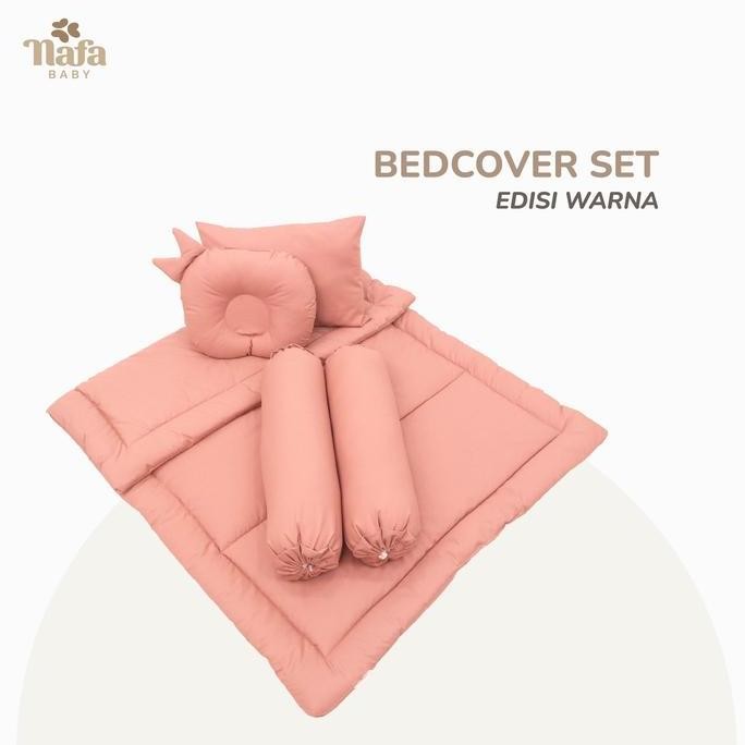 Bedcover Bayi Set Bantal Guling Motif Polos