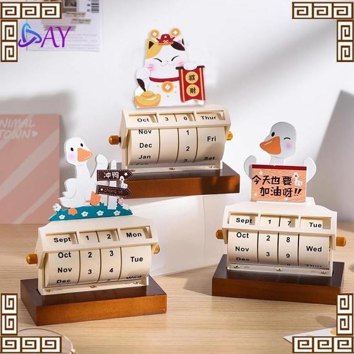 

TERLARIS - Kalender Roda Berputar Rotatable Calender Kalender Masa Aesthertic Calendar Perpetual Calendar