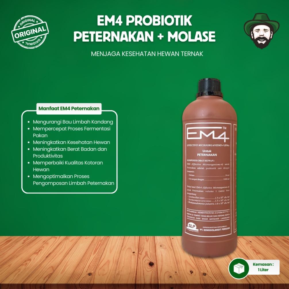 EM4 Peternakan 1 Liter Probiotik Pupuk Organik Cair Ternak Sapi Kambing Ayam DiM