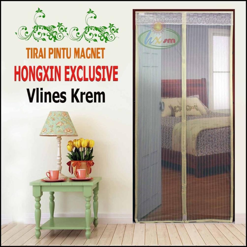 SPESIAL DISKON Tirai Pintu Magnet Hong Xin V-Lines Krem