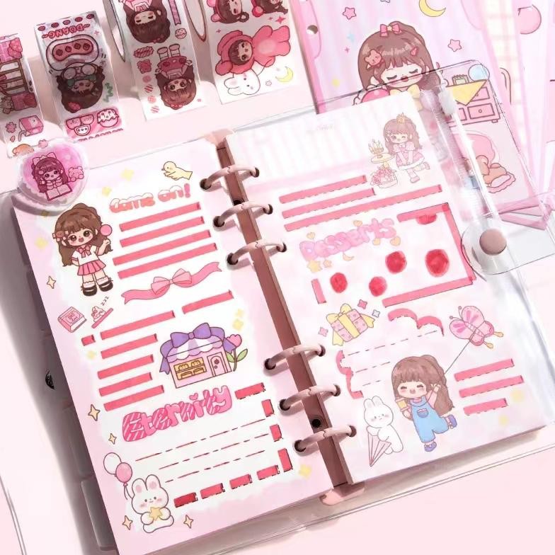 

Ready_Stock_Cod Buku Binder A6 Aesthetic Buku Tulis Karakter Lucu Spiral Notebook Loose-Leaf Cute Korea Buku Catatan Diary Diy Daily Planner Scrapbook Jurnal Motif Kartun Imut Tt60
