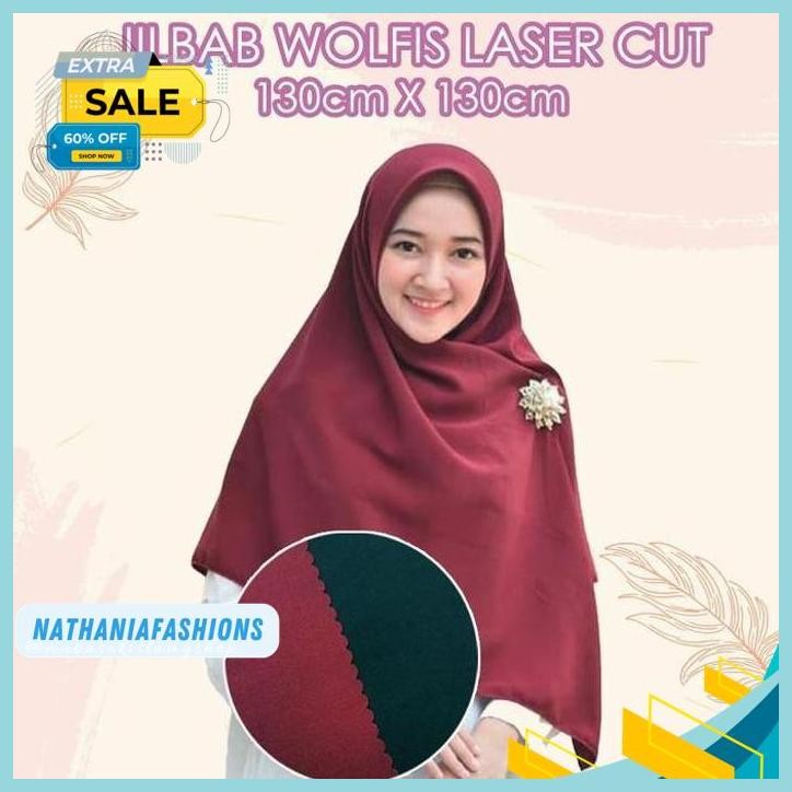 JILBAB SEGI EMPAT WOLFIS 130 X 130 / JILBAB SEGI EMPAT POLOS / JILBAB SYARI JUMBO / JILBAB SEGIEMPAT