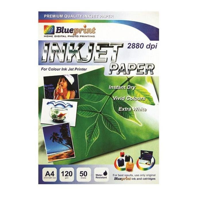 

new !!! Blueprint Inkjet Paper (BP-IPA4120) - A4, 50 Sheet, 120 gsm, Cast Coating, Extra White, Water Resist