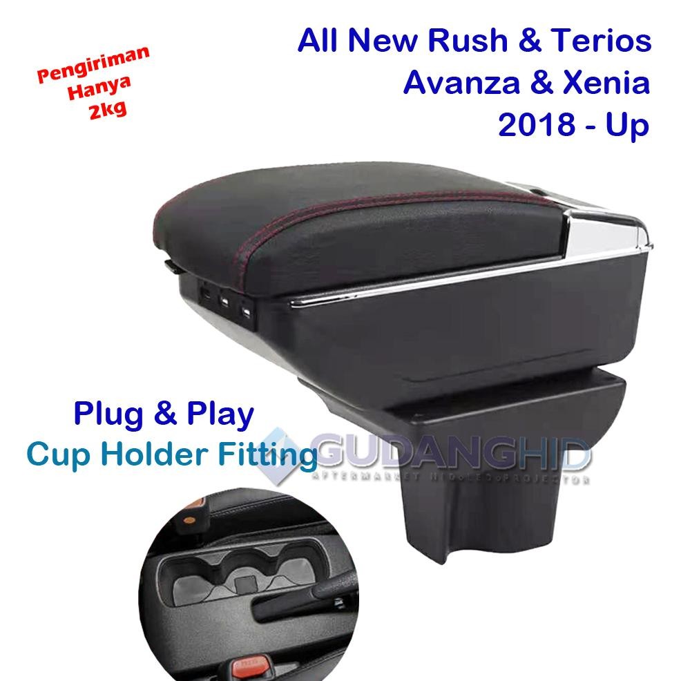 Terlaris Armrest Mobil All New Toyota Rush Daihatsu Terios 7 Usb Port Charger + Led
