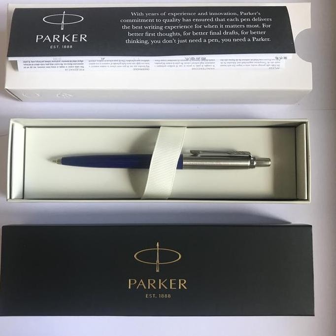 

BEBAS ONGKIR - Pulpen Parker Jotter Ballpoint SPC Biru Crome Trim ( Klip silver )