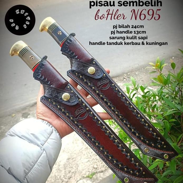 Pisau Sembelih Bohler N695 Sarung Kulit Premium