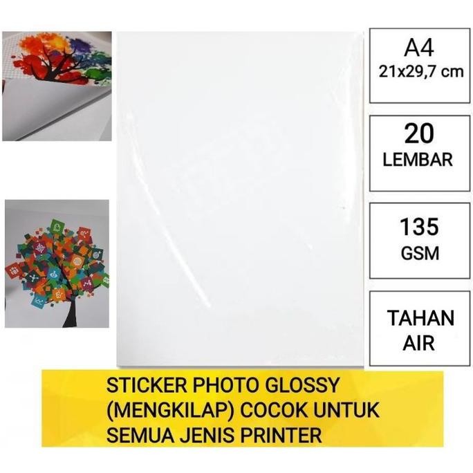 

new !!! Harga Grosir inkjet Sticker Glossy 135 GSM A4 / Kertas Stiker Foto Mengkilap