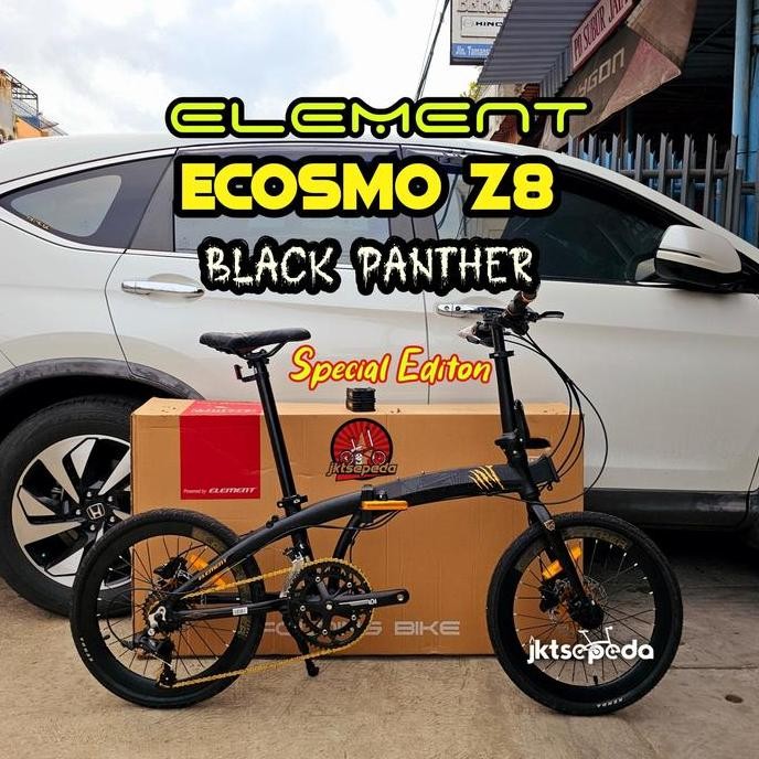 TERLARIS - Sepeda Lipat ELEMENT ECOSMO Z8 Black Panther