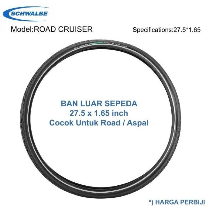 Ready Schwalbe Ban luar Sepeda MTB 27.5 x 1.65 inch Road Cruiser Untuk Aspal NEW