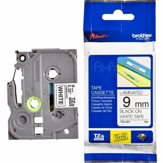 

Brother Label Tape Tze-221 9Mm Black On White Tze221 Tze 221 Casette New Stok