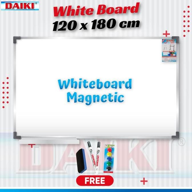 

TERMURAH - Whiteboard / Papan Tulis Magnetic DAIKI Uk 120x180 Cm