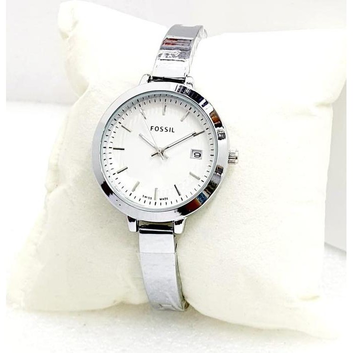 Jam Tangan Wanita Fossil 9762 Tali Rantai Luxury Anti Karat - Tanggal