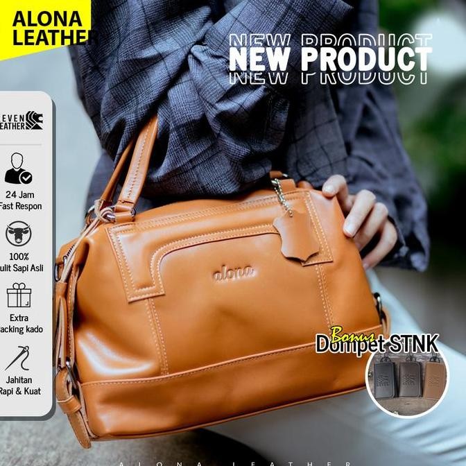 Tas Selempang Wanita Tas Kulit Sapi Asli Original Alona Freya