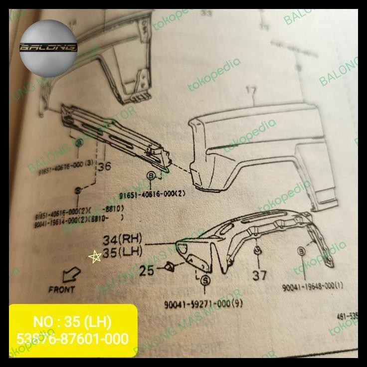 HOT DEAL LINER FENDER DEPAN KIRI ORI DAIHATSU FEROZA F6# F7# TAFT 